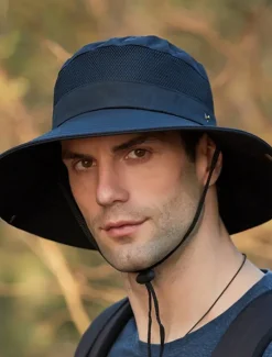 Discount OUKU Men's Bucket Hat Sun Hat Wild Brim Hat Black Wine Polyester Patchwork Fashion Casual Outdoor Daily Fishing Color Block Sunscreen Breathable