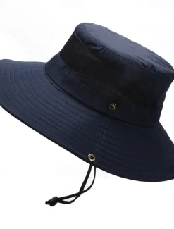 Discount OUKU Men's Bucket Hat Sun Hat Wild Brim Hat Black Wine Polyester Patchwork Fashion Casual Outdoor Daily Fishing Color Block Sunscreen Breathable