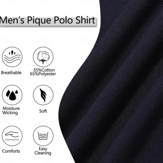 Outlet OUKU Men's Business Polo Pique Polo Shirt Business Casual Ribbed Polo Collar Classic Short Sleeve Color Block Patchwork Embroidered Summer Spring & Fall Dark Grey Black Burgundy Navy Blue Royal Blue