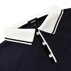 Outlet OUKU Men's Business Polo Pique Polo Shirt Business Casual Ribbed Polo Collar Classic Short Sleeve Color Block Patchwork Embroidered Summer Spring & Fall Dark Grey Black Burgundy Navy Blue Royal Blue