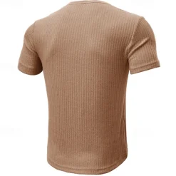 Outlet OUKU Men's Button T Shirt T Shirt Henley Shirt Tee Short Sleeve Henley Spring & Summer Plain Pit Strip Fashion Designer Basic Vacation Street Going out Black White Navy Blue Top Tee for Men