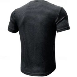 Outlet OUKU Men's Button T Shirt T Shirt Henley Shirt Tee Short Sleeve Henley Spring & Summer Plain Pit Strip Fashion Designer Basic Vacation Street Going out Black White Navy Blue Top Tee for Men