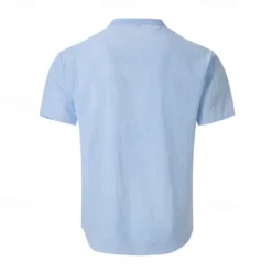 New OUKU Men's Button T Shirt T Shirt Henley Shirt Tee Short Sleeve Henley Summer Spring Plain Fashion Designer Basic Buttons Vacation Street Going out Apricot Black White Top Tee for Men