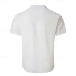 New OUKU Men's Button T Shirt T Shirt Henley Shirt Tee Short Sleeve Henley Summer Spring Plain Fashion Designer Basic Buttons Vacation Street Going out Apricot Black White Top Tee for Men