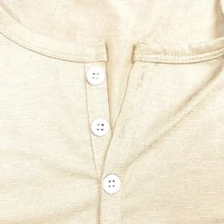Outlet OUKU Men's Button T Shirt T Shirt Henley Shirt Tee Short Sleeve Henley Spring & Summer Plain Fashion Designer Basic Vacation Street Going out Apricot White Blue Top Tee for Men