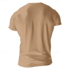 Discount OUKU Men's Button T Shirt T Shirt Henley Shirt Tee Short Sleeve V Neck Spring & Summer Plain Pit Strip Fashion Designer Basic Vacation Street Going out Wine Black White Top Tee for Men