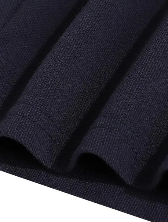 OUKU Men's Button Up Polos Cotton Polo Shirt Casual Holiday Lapel Short Sleeve Fashion Basic Color Block Patchwork Embroidered Summer Regular Fit Black Wine Navy Blue Green Grey Button Up Polos