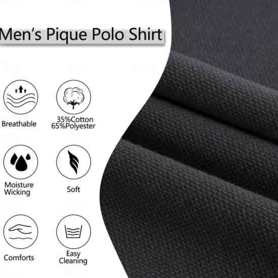 Hot OUKU Men's Button Up Polos Cotton Polo Shirt Casual Holiday Lapel Ribbed Polo Collar Short Sleeve Fashion Basic Plain Classic Summer Regular Fit Navy Black White Burgundy Sky Blue Grey Button Up Polos