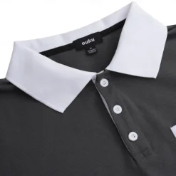 Hot OUKU Men's Button Up Polos Cotton Polo Shirt Casual Holiday Lapel Ribbed Polo Collar Short Sleeve Fashion Basic Plain Classic Summer Regular Fit Navy Black White Burgundy Sky Blue Grey Button Up Polos