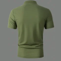 Clearance OUKU Men's Button Up Polos Polo Shirt Casual Holiday Lapel Short Sleeve Fashion Basic Plain Classic Summer Regular Fit Light Sky Blue Pink Army Green Brown Button Up Polos