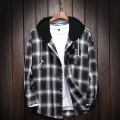 Discount OUKU Men's Button Up Shirt Shirt Jacket Overshirt Daily Wear Black Red Blue Long Sleeve Clothing Apparel
