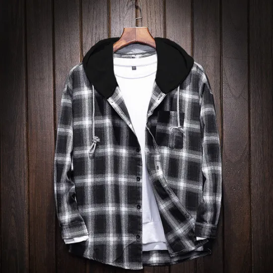 Discount OUKU Men's Button Up Shirt Shirt Jacket Overshirt Daily Wear Black Red Blue Long Sleeve Clothing Apparel