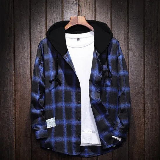 Discount OUKU Men's Button Up Shirt Shirt Jacket Overshirt Daily Wear Black Red Blue Long Sleeve Clothing Apparel