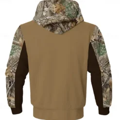 Outlet OUKU Men's Camo / Camouflage Cowboy Fleece Hoodies Fashion Ethnic Long Sleeve Hooded Party Hunting Drawstring Fall Winter Designer Brown