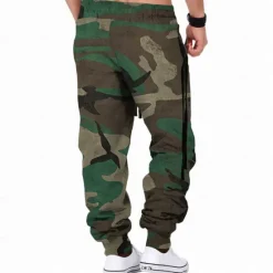 Best OUKU Men's Camo / Camouflage Sweatpants Joggers Pants Trousers Mid Waist Drawstring Elastic Waist Vintage Casual Outdoor Street Pocket Spring Fall Winter 3D Print Army Green