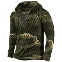 Online OUKU Men's Camo Camouflage Hoodie Sweatshirt Classic Military Hooded Hunting Blue Green Drawstring Fall Winter Designer