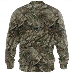 New OUKU Men's Camouflage Camo / Camouflage Sports Casual Long Sleeve Zip Climbing Hunting Red Purple Fall Designer