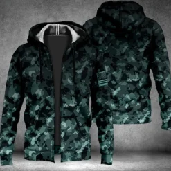 Outlet OUKU Men's Camouflage Graphic Prints Hoodie Hoodies Sweatshirt Streetwear Designer Long Sleeve Hooded Sports & Outdoor Daily Sports Red Blue Zipper Print Spring & Fall Designer