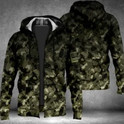 Outlet OUKU Men's Camouflage Graphic Prints Hoodie Hoodies Sweatshirt Streetwear Designer Long Sleeve Hooded Sports & Outdoor Daily Sports Red Blue Zipper Print Spring & Fall Designer
