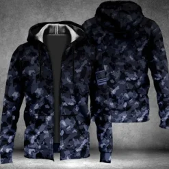 Outlet OUKU Men's Camouflage Graphic Prints Hoodie Hoodies Sweatshirt Streetwear Designer Long Sleeve Hooded Sports & Outdoor Daily Sports Red Blue Zipper Print Spring & Fall Designer