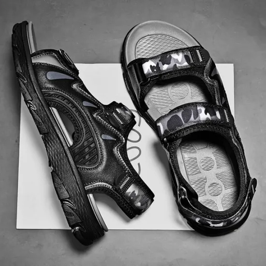 New OUKU Men's Camouflage Sport Sandals with Adjustable Velcro Straps, Breathable Design and Durable Sole for Hiking, Outdoor Activities and Summer Wear