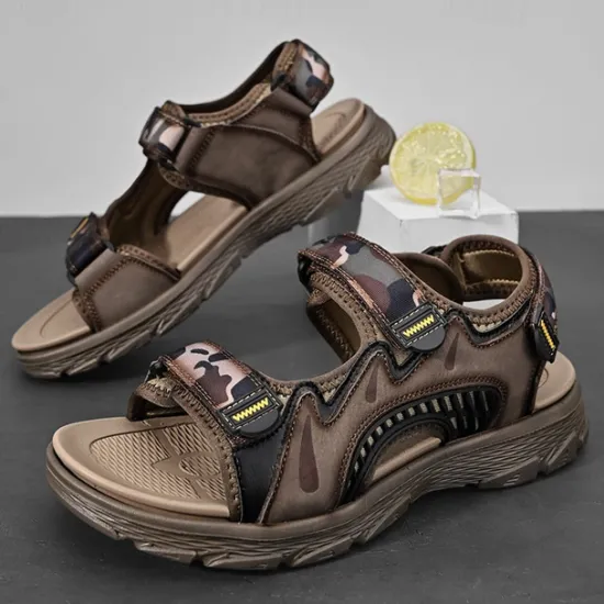 New OUKU Men's Camouflage Sport Sandals with Adjustable Velcro Straps, Breathable Design and Durable Sole for Hiking, Outdoor Activities and Summer Wear