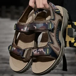 New OUKU Men's Camouflage Sport Sandals with Adjustable Velcro Straps, Breathable Design and Durable Sole for Hiking, Outdoor Activities and Summer Wear