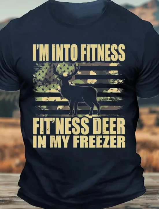 Clearance OUKU Men's Camouflage US Flag Hunting Deer T Shirt Tee Top 100% Cotton Short Sleeve Graphic Shirt Black Army Green Dark Blue Comfortable Tee Street Sports Outdoor Fashion Designer Clothing