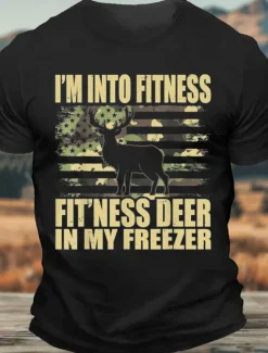 Clearance OUKU Men's Camouflage US Flag Hunting Deer T Shirt Tee Top 100% Cotton Short Sleeve Graphic Shirt Black Army Green Dark Blue Comfortable Tee Street Sports Outdoor Fashion Designer Clothing