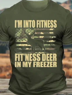 Clearance OUKU Men's Camouflage US Flag Hunting Deer T Shirt Tee Top 100% Cotton Short Sleeve Graphic Shirt Black Army Green Dark Blue Comfortable Tee Street Sports Outdoor Fashion Designer Clothing