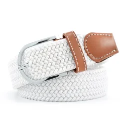 Hot OUKU Men's Canvas Belt Braided Belts Black White Alloy Plain Daily Wear Going out Weekend