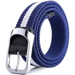 Sale OUKU Men's Canvas Belt Braided Belts Black White Polyester Alloy Stripe Daily Wear Going out Weekend