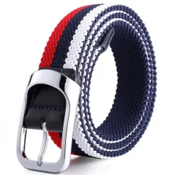 Sale OUKU Men's Canvas Belt Braided Belts Black White Polyester Alloy Stripe Daily Wear Going out Weekend
