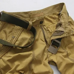 Sale OUKU Men's Capri Cargo Shorts Cargo Shorts Capri Pants Shorts Summer Shorts Multi Pocket Flap Pocket Plain Comfort Wearable Knee Length Outdoor Sport Daily Fashion Casual Army Green Red
