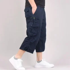 Sale OUKU Men's Capri Cargo Shorts Cargo Shorts Capri Pants Camo Shorts Shorts Pocket Plain Camouflage Comfort Breathable Outdoor Daily Going out Fashion Casual Camouflage Black Black