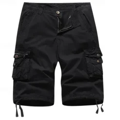 Discount OUKU Men's Capri Cargo Shorts Cargo Shorts Shorts Hiking Shorts Buttons Multi Pocket Plain Comfort Soft Knee Length Outdoor Casual Daily Fashion Streetwear Black Red Micro-elastic