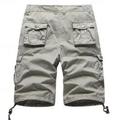 Discount OUKU Men's Capri Cargo Shorts Cargo Shorts Shorts Hiking Shorts Buttons Multi Pocket Plain Comfort Soft Knee Length Outdoor Casual Daily Fashion Streetwear Black Red Micro-elastic