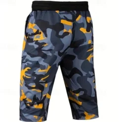 Clearance OUKU Men's Capri Pants Camo Shorts Summer Shorts Pocket Drawstring Elastic Waist Graphic Camouflage Camo / Camouflage Comfort Breathable Calf-Length Outdoor Vacation Sport Casual Yellow Sky Blue