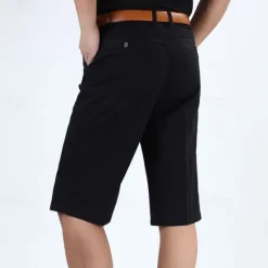 Outlet OUKU Men's Capri Pants Dress Shorts Work Shorts Solid Color Wrinkle Resistant Calf-Length Casual Weekend Casual Black Army Green High Waist Micro-elastic