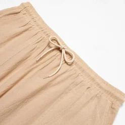 Best OUKU Men's Capri Pants Linen Shorts Summer Shorts Beach Shorts Pocket Elastic Waist Drawstring Plain Soft Breathable Calf-Length Sports Outdoor Casual Black Blue