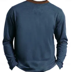 New OUKU Men's Car Henley Shirt Long Sleeve Print Fashion Daily Henley Casual Daily Festival Spring & Fall Blue Green Dark Gray Henley Henley T-Shirt