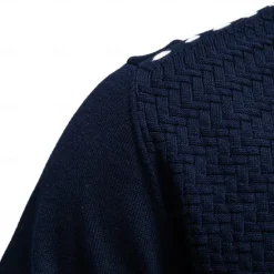 Outlet OUKU Men's Cardigan Sweater Cardigan Ribbed Knit Regular Tops Button Up Button-Down Solid Color V Neck Knitwear Fashion Work Causal Clothing Apparel Spring & Fall Navy Blue Beige S M L