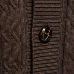 Sale OUKU Men's Cardigan Sweater Knit Patchwork Zipper Solid Color Rolled collar Knitwear Elegant School Training Clothing Apparel Fall Winter Red Brown Black S M L