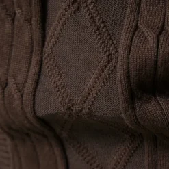 Sale OUKU Men's Cardigan Sweater Knit Patchwork Zipper Solid Color Rolled collar Knitwear Elegant School Training Clothing Apparel Fall Winter Red Brown Black S M L
