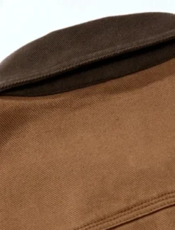 New OUKU Men's Cargo Jacket Transition Jacket Daily Windbreaker Pocket All Seasons Plain Work Lapel Regular Black Khaki Coffee Jacket