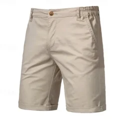 New OUKU Men's Cargo Pants Buttons Pocket Solid Color Breathable Outdoor Short Outdoor Party Business Simple Classic Style Black White Micro-elastic