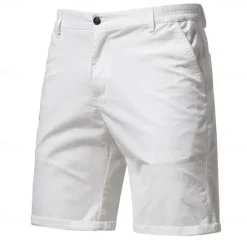 New OUKU Men's Cargo Pants Buttons Pocket Solid Color Breathable Outdoor Short Outdoor Party Business Simple Classic Style Black White Micro-elastic
