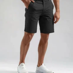 New OUKU Men's Cargo Pants Buttons Pocket Solid Color Breathable Outdoor Short Outdoor Party Business Simple Classic Style Black White Micro-elastic