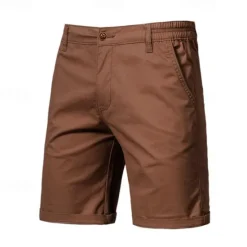 New OUKU Men's Cargo Pants Buttons Pocket Solid Color Breathable Outdoor Short Outdoor Party Business Simple Classic Style Black White Micro-elastic