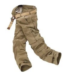 Clearance OUKU Men's Cargo Pants Cargo Trousers Combat Trousers Trousers Multi Pocket Plain Full Length Casual Black khaki Micro-elastic